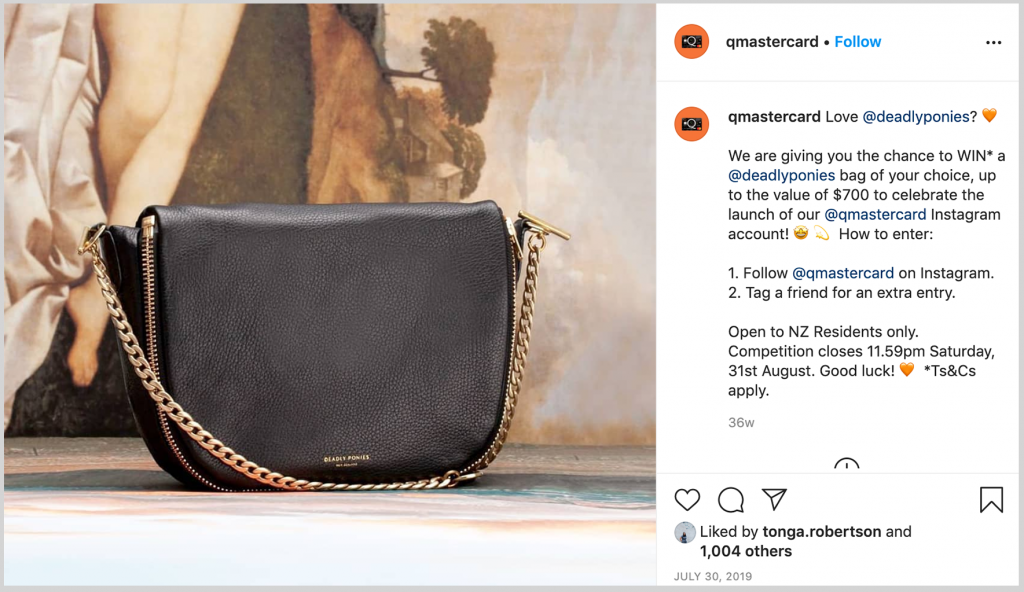 Instagram Giveaway Campaign for Q Mastercard